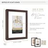 imageMCS Gallery Wooden Picture Frame for Canvas Art Boards Photos and more White 8x10 with 5x7 MatWalnut
