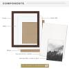 imageMCS Gallery Wooden Picture Frame for Canvas Art Boards Photos and more White 8x10 with 5x7 MatWalnut