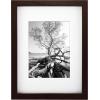 imageMCS Gallery Wooden Picture Frame for Canvas Art Boards Photos and more White 8x10 with 5x7 MatWalnut