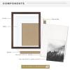 imageMCS Gallery Wooden Picture Frame for Canvas Art Boards Photos and more White 8x10 with 5x7 MatWalnut