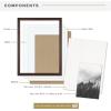 imageMCS Gallery Wooden Picture Frame for Canvas Art Boards Photos and more White 8x10 with 5x7 MatWalnut