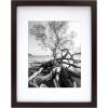 imageMCS Gallery Wooden Picture Frame for Canvas Art Boards Photos and more White 8x10 with 5x7 MatWalnut