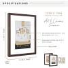 imageMCS Gallery Wooden Picture Frame for Canvas Art Boards Photos and more White 8x10 with 5x7 MatWalnut