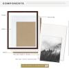 imageMCS Gallery Wooden Picture Frame for Canvas Art Boards Photos and more White 8x10 with 5x7 MatWalnut