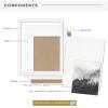 imageMCS Gallery Wooden Picture Frame for Canvas Art Boards Photos and more White 8x10 with 5x7 MatWhite