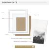 imageMCS Gallery Wooden Picture Frame for Canvas Art Boards Photos and more White 8x10 with 5x7 MatWhite