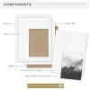 imageMCS Gallery Wooden Picture Frame for Canvas Art Boards Photos and more White 8x10 with 5x7 MatWhite