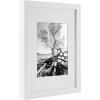 imageMCS Gallery Wooden Picture Frame for Canvas Art Boards Photos and more White 8x10 with 5x7 MatWhite