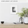 imageMCS Gallery Wooden Picture Frame for Canvas Art Boards Photos and more White 8x10 with 5x7 MatWhite