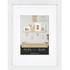 imageMCS Gallery Wooden Picture Frame for Canvas Art Boards Photos and more White 8x10 with 5x7 MatWhite
