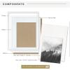 imageMCS Gallery Wooden Picture Frame for Canvas Art Boards Photos and more White 8x10 with 5x7 MatWhite