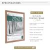 imageMCS Museum Poster Frame 18x24 Medium Oak Woodgrain Vertical ampamp Horizontal Wall Hanging Large Picture Frame for Photos Posters ampamp Art Prints 1PackMedium Oak Woodgrain
