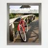 imageMCS Museum Poster Frame 18x24 Medium Oak Woodgrain Vertical ampamp Horizontal Wall Hanging Large Picture Frame for Photos Posters ampamp Art Prints 1PackPewter