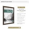 imageMCS Museum Poster Frame 18x24 Medium Oak Woodgrain Vertical ampamp Horizontal Wall Hanging Large Picture Frame for Photos Posters ampamp Art Prints 1PackEspresso Woodgrain