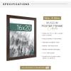 imageMCS Museum Poster Frame 18x24 Medium Oak Woodgrain Vertical ampamp Horizontal Wall Hanging Large Picture Frame for Photos Posters ampamp Art Prints 1PackEspresso Woodgrain