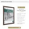 imageMCS Museum Poster Frame 18x24 Medium Oak Woodgrain Vertical ampamp Horizontal Wall Hanging Large Picture Frame for Photos Posters ampamp Art Prints 1PackEspresso Woodgrain
