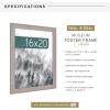 imageMCS Museum Poster Frame 18x24 Medium Oak Woodgrain Vertical ampamp Horizontal Wall Hanging Large Picture Frame for Photos Posters ampamp Art Prints 1PackBarnwood