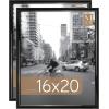 imageMCS Trendsetter 16x24 Poster Frame Black HighGloss Vertical ampamp Horizontal Wall Hanging Large Picture Frame for Photos Posters ampamp Art Prints 1Pack16 x 20 in