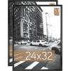 imageMCS Trendsetter 16x24 Poster Frame Black HighGloss Vertical ampamp Horizontal Wall Hanging Large Picture Frame for Photos Posters ampamp Art Prints 1Pack24 x 32 in