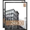 imageMCS Trendsetter 16x24 Poster Frame Black HighGloss Vertical ampamp Horizontal Wall Hanging Large Picture Frame for Photos Posters ampamp Art Prints 1Pack24 x 30 in