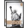imageMCS Trendsetter 16x24 Poster Frame Black HighGloss Vertical ampamp Horizontal Wall Hanging Large Picture Frame for Photos Posters ampamp Art Prints 1Pack20 x 30 in