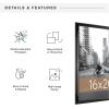 imageMCS Trendsetter 16x24 Poster Frame Black HighGloss Vertical ampamp Horizontal Wall Hanging Large Picture Frame for Photos Posters ampamp Art Prints 1Pack16 x 20 in
