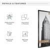imageMCS Trendsetter 16x24 Poster Frame Black HighGloss Vertical ampamp Horizontal Wall Hanging Large Picture Frame for Photos Posters ampamp Art Prints 1Pack135 x 40 in