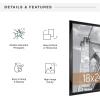 imageMCS Trendsetter 16x24 Poster Frame Black HighGloss Vertical ampamp Horizontal Wall Hanging Large Picture Frame for Photos Posters ampamp Art Prints 1PackTrendsetter  18x24