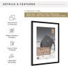 imageMCS Trendsetter 16x24 Poster Frame Black HighGloss Vertical ampamp Horizontal Wall Hanging Large Picture Frame for Photos Posters ampamp Art Prints 1PackEverline  12x16 matted to 16x20