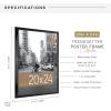 imageMCS Trendsetter 16x24 Poster Frame Black HighGloss Vertical ampamp Horizontal Wall Hanging Large Picture Frame for Photos Posters ampamp Art Prints 1Pack20 x 24 in