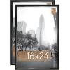 imageMCS Trendsetter 16x24 Poster Frame Black HighGloss Vertical ampamp Horizontal Wall Hanging Large Picture Frame for Photos Posters ampamp Art Prints 1Pack16 x 24 in