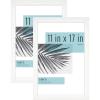 imageMCS Studio Gallery 11x17 Picture Frame White Woodgrain Rectangle Photo Frame for Photos Posters ampamp Art Prints 2Pack