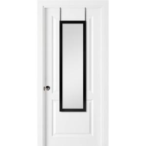 imageMCS 16x55 Black Over The Door Mirror Full Length Hanging Mirror for Bedroom and Bathroom Doors No Tools RequiredBlack