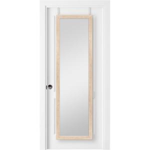 imageMCS 16x55 Black Over The Door Mirror Full Length Hanging Mirror for Bedroom and Bathroom Doors No Tools RequiredNatural Woodgrain