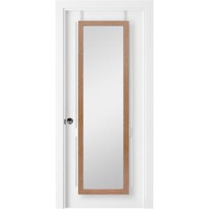 imageMCS 16x55 Black Over The Door Mirror Full Length Hanging Mirror for Bedroom and Bathroom Doors No Tools RequiredWalnut Woodgrain