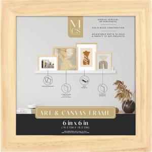 imageMCS Gallery Wooden Picture Frame for Canvas Art Boards Photos and more White 8x10 with 5x7 MatNatural