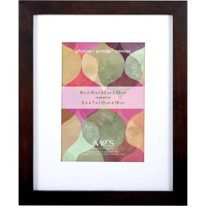 imageMCS Gallery Wooden Picture Frame for Canvas Art Boards Photos and more White 8x10 with 5x7 MatWalnut
