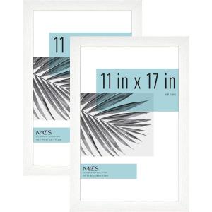 imageMCS Studio Gallery 11x17 Picture Frame White Woodgrain Rectangle Photo Frame for Photos Posters ampamp Art Prints 2Pack