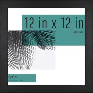 imageMCS Studio Gallery 12x12 Picture Frame Black Woodgrain Wall Hanging ampamp Easel for Tabletop Display Square Photo Frame for Photos Posters ampamp Art Prints 1Pack