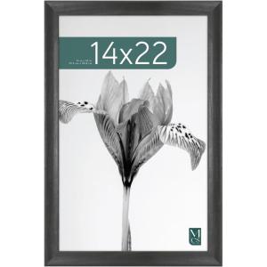 imageMCS Studio Gallery Classic 14x22 Poster Frame Black Woodgrain Vertical ampamp Horizontal Wall Hanging Large Picture Frame for Photos Posters ampamp Art Prints 1Pack