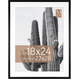 imageMCS Trendsetter 16x24 Poster Frame Black HighGloss Vertical ampamp Horizontal Wall Hanging Large Picture Frame for Photos Posters ampamp Art Prints 1PackEverline  18x24 matted to 22x28