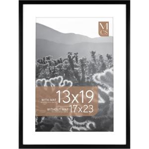 imageMCS Trendsetter 16x24 Poster Frame Black HighGloss Vertical ampamp Horizontal Wall Hanging Large Picture Frame for Photos Posters ampamp Art Prints 1PackEverline  13x19 matted to 17 x23