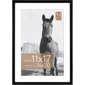 imageMCS Trendsetter 16x24 Poster Frame Black HighGloss Vertical ampamp Horizontal Wall Hanging Large Picture Frame for Photos Posters ampamp Art Prints 1PackEverline  13x19 matted to 14x20