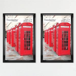 imageMCS Trendsetter 16x24 Poster Frame Black HighGloss Vertical ampamp Horizontal Wall Hanging Large Picture Frame for Photos Posters ampamp Art Prints 1Pack11 x 17 in