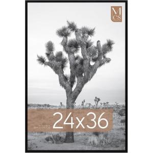 imageMCS Trendsetter 16x24 Poster Frame Black HighGloss Vertical ampamp Horizontal Wall Hanging Large Picture Frame for Photos Posters ampamp Art Prints 1PackEverline  24x36