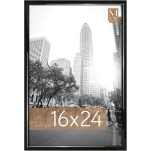imageMCS Trendsetter 16x24 Poster Frame Black HighGloss Vertical ampamp Horizontal Wall Hanging Large Picture Frame for Photos Posters ampamp Art Prints 1Pack16 x 24 in