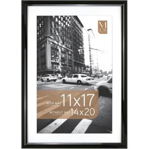 imageMCS Trendsetter 16x24 Poster Frame Black HighGloss Vertical ampamp Horizontal Wall Hanging Large Picture Frame for Photos Posters ampamp Art Prints 1PackTrendsetter  11x17 matted 14x20