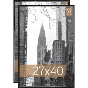 imageMCS Trendsetter 16x24 Poster Frame Black HighGloss Vertical ampamp Horizontal Wall Hanging Large Picture Frame for Photos Posters ampamp Art Prints 1Pack27 x 40 in