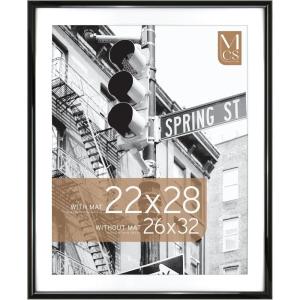 imageMCS Trendsetter 16x24 Poster Frame Black HighGloss Vertical ampamp Horizontal Wall Hanging Large Picture Frame for Photos Posters ampamp Art Prints 1PackTrendsetter  22x28 matted to 26x32