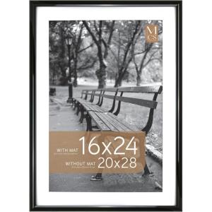 imageMCS Trendsetter 16x24 Poster Frame Black HighGloss Vertical ampamp Horizontal Wall Hanging Large Picture Frame for Photos Posters ampamp Art Prints 1PackTrendsetter  16x24 matted to 20x28